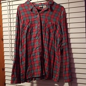 Red Plaid LL Bean Button-Up Shirt